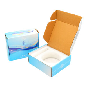 Custom eco friendly skin care products packing shipping box with corrugated insert