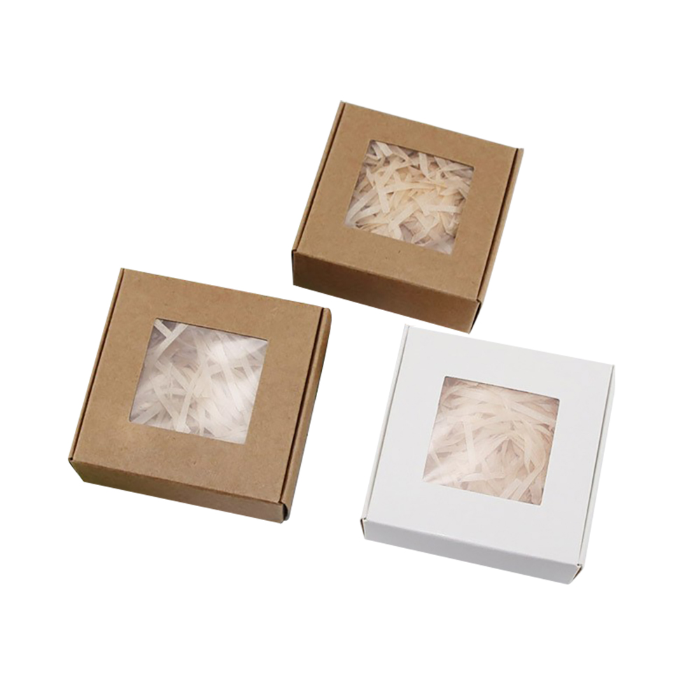 Custom Design Full Color Printing Kraft Paper Small Handmade Soap Packaging Paper Box With Clear Window Hole (1)